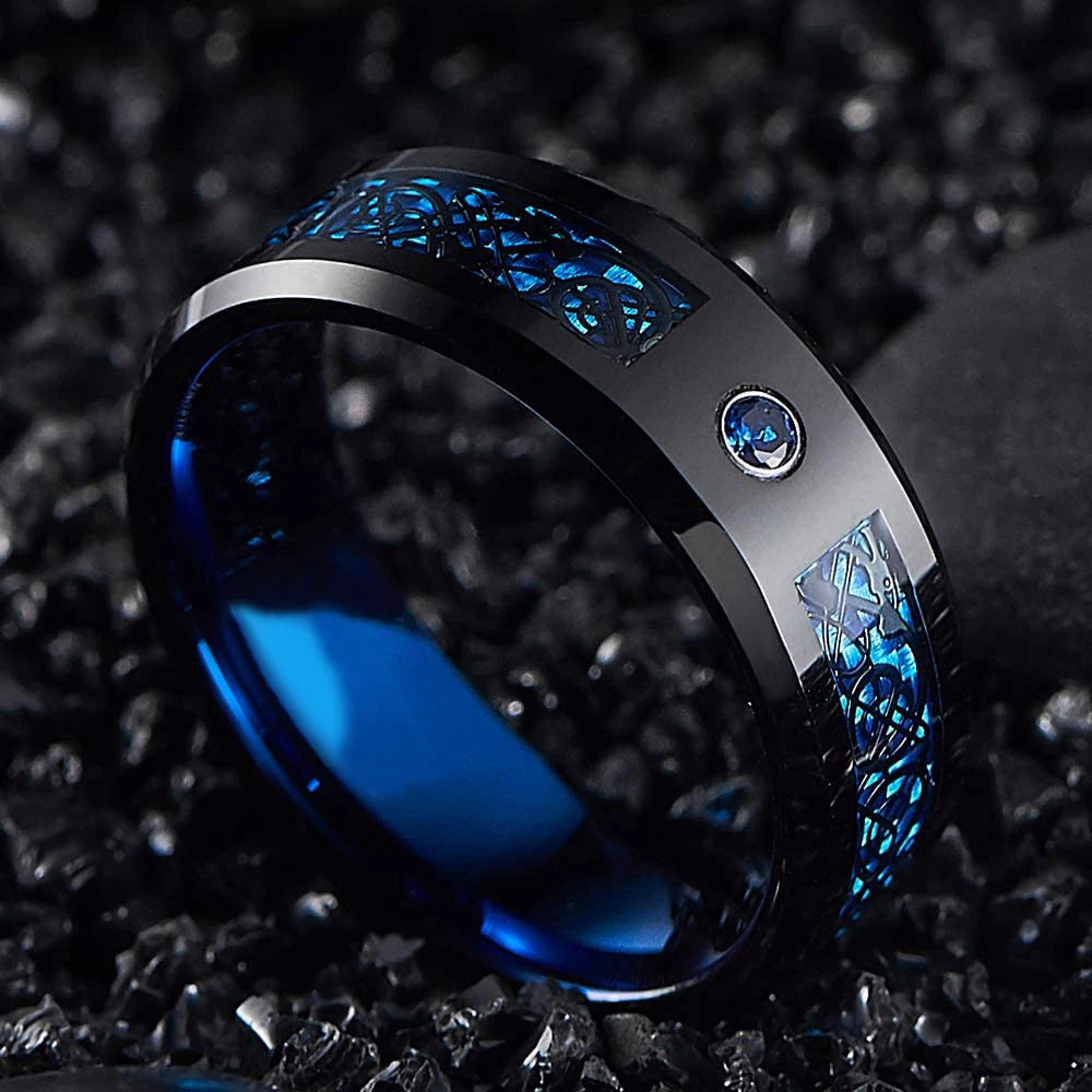 Blue Stainless Steal Ring