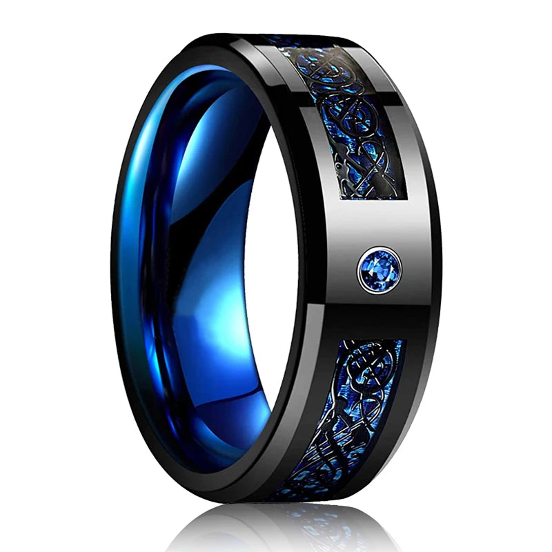 Blue Stainless Steal Ring