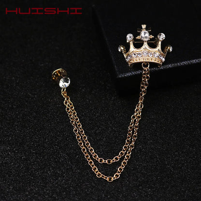 Crown Brooch British Style For Men