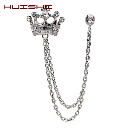 Crown Brooch British Style For Men