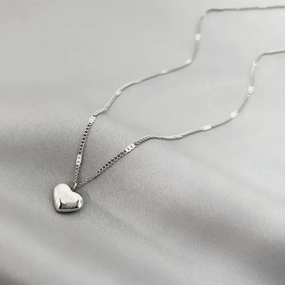 Couples Heart-shaped Love Pendant Necklace