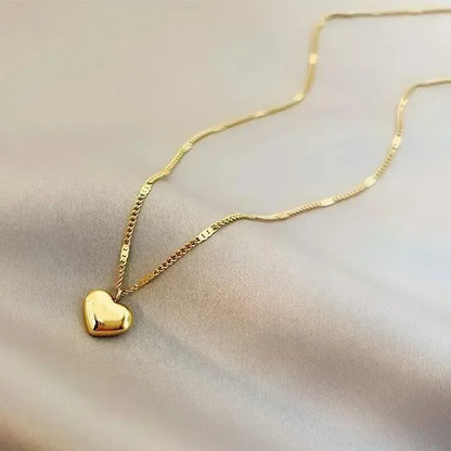 Couples Heart-shaped Love Pendant Necklace