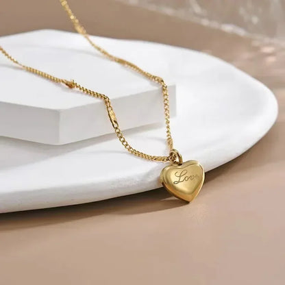 Couples Heart-shaped Love Pendant Necklace