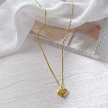 Couples Heart-shaped Love Pendant Necklace