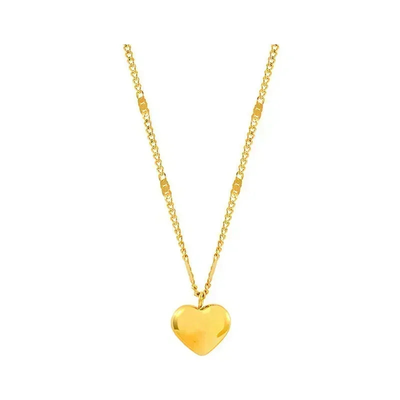 Couples Heart-shaped Love Pendant Necklace