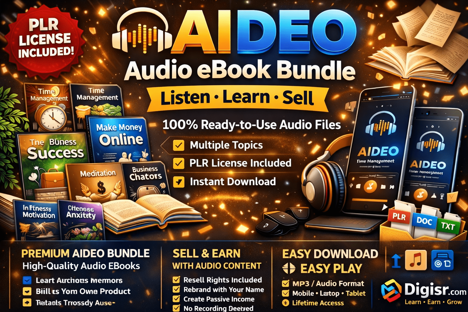 🎧  Audio eBook Bundle Premium Listen-&-Sell Audio Content